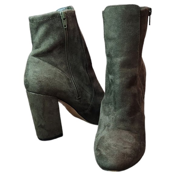 ALDO Army / Olive Green Ankle Length Block Heel Sock Boots / Booties 8.5 - Picture 5 of 9